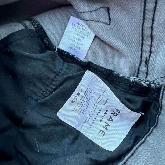 FRAME denim le garcon jeans slim boyfriend high rise gray raw hem women’s sz 30 - Picture 11 of 12